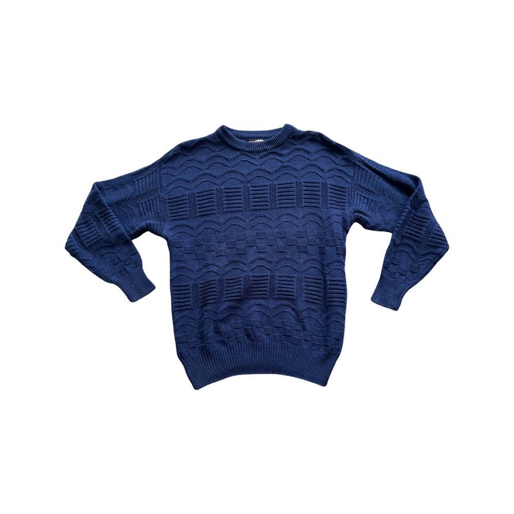 SALE Vintage The Fox Collection blue cotton textured sweater